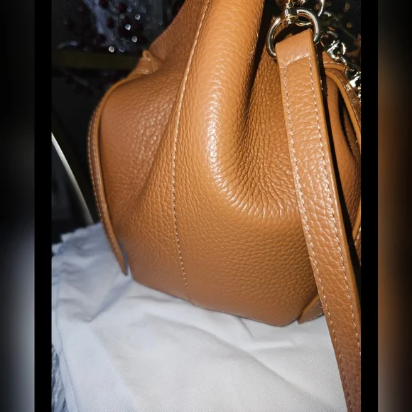 EuC YUZEFI Scallop Scallop BAG Pebble Grained Cinnamon With Tags - Picture 10 of 16